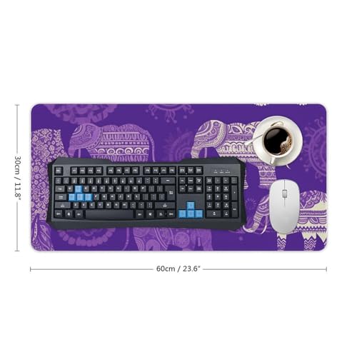 Tapis de souris imperméable grand format motif éléphant violet - 2