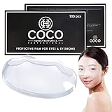 COCO-HONEY (100 PCS) Cocohoney Face Film Cover Shields Visors, Disposable Face Shields for Hairspray Salon Supplies, Microblading, Permanent Makeup, Shower, and Eyebrows Eyelash Extensions Eye Eyelid
