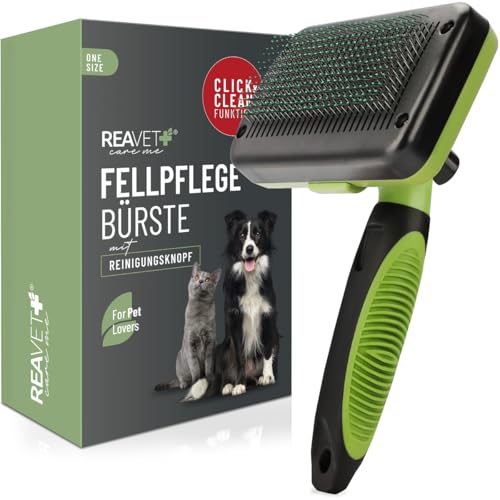 Brosse autonettoyante pour animaux de compagnie ReaVET soin poils longs