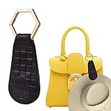 Taschen-Hut-Clip für Reisen, Sonnenhut, tragbare Hängetasche, magnetischer Saugclip, Outdoor-Reisen, hängende Schnalle, Leder-Hutclip, Handtasche, magnetische Hut-Clips, Weiß/Schwarz/Gelb, Huthalter