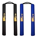 Fayscingo 2 Pairs Foam Nunchucks Padded Sponge Training Practice Cord Nunchakus Martial Arts Nunchucks for Kids and Beginners (Black+Blue)