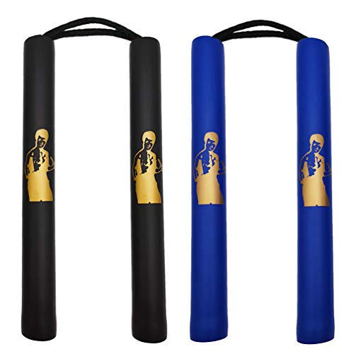 Fayscingo 2 Pack Nunchakus en Mousse Nunchucks Pratique de Sécurité Rembourré Arts Martiaux Nunchucks pour Enfants et Débutants Cover
