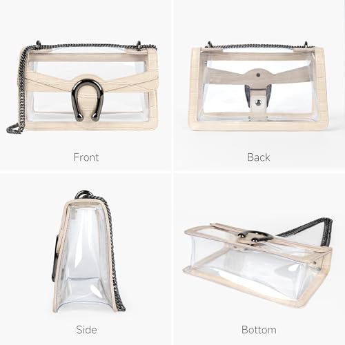Image of Joryin Women's Stadium Approved Crossbody Bag for Women, Small Clear Bag Shoudler Purse with Chain Strap