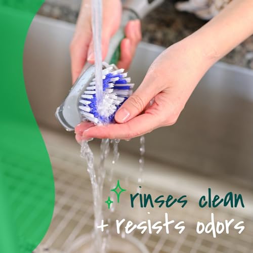 Image of Scotch-Brite Odor Resist Soap Control Dishwand Brush, Non-Scratch Cleaning Brush with Scraper, Stands Upright, 1 Count (Pack of 4)