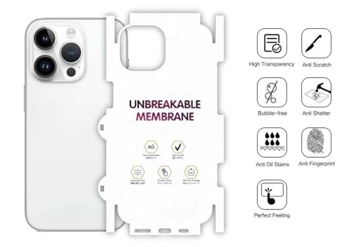 Image of NISHTECH Matte Finish Full Body Cover Back Protector Compatible with iPhone 16 Pro Max | Unbreakable Membrane Scratch Guard Full Fit Protective, Case Friendly, (Back & Side) (Pack of 1)