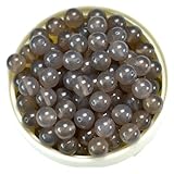 50 cuentas naturales de ágata gris 7A, piedras preciosas lisas pulidas, redondas, espaciadoras sueltas para hacer joyas, tamaño de las cuentas de 10 mm