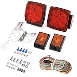 CZC AUTO 12V LED Submersible Trailer Tail Light Kit for Under 80 Inch Boat Trailer RV Marine (Exclusive Trailer Light kit)