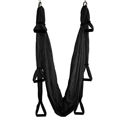 IRIS Deluxe Aerial Hammock Yoga Swing/Inversion/Sling, Flying Antigravity (Black)
