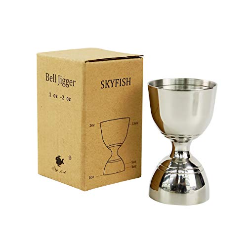 SKY FISH Stainless Steel Bar Jigger 1/2oz 3/2oz Cocktail Jigger Measuring Cups Jigger