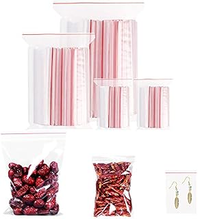 400PCS Grip Seal Bags, 3 Sizes Resealable Plastic Clear Bags Sealed Storage Pouches with Ziplock Top for Kitchen Storage, Jewellery Packaging, Office Stationery Storage Bag