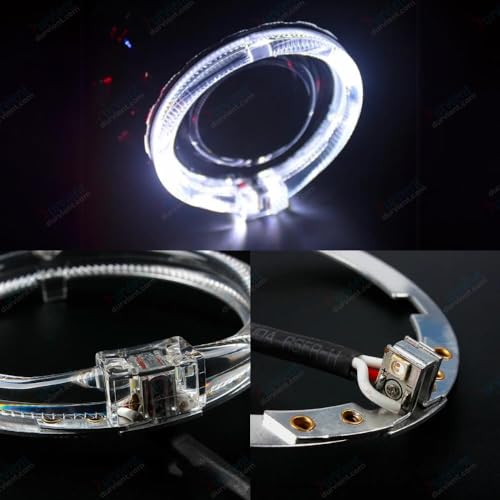 Image of 80mm Angel Eye DRL Halo Ring with Amber Indicators, 4PC, Radiant White LED, Direct Fit