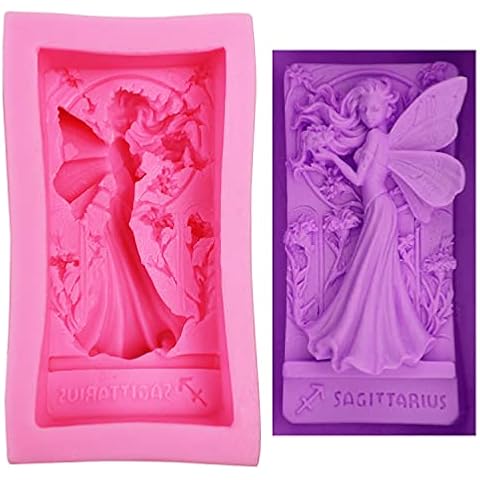 Silicone Soap Molds, AIDOIT 3D Large Angel Girl Silicone Mold Beauty Fairy Butterfly Soap Mold for Handmade Soap DIY Cake Baking Dessert Art Crafts Cover