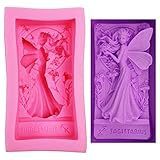 Silicone Soap Molds, AIDOIT 3D Large Angel Girl Silicone Mold Beauty Fairy Butterfly Soap Mold for H