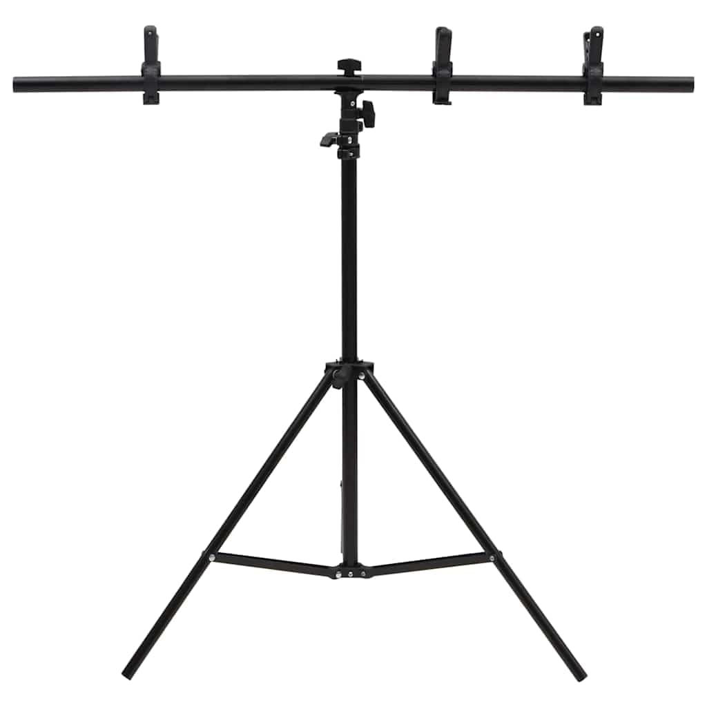 Soporte de fondo en forma de T negro 91x60x(70-200) cm