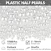 17000Pcs White Half Pearls Beads for Crafting, Flat Back Pearls Rhinestones Gem FlatBack Diamond for Decor Crafts Bedazzling Decoration Bedazzle Shoes Clothes Bedazzled 2,3,4,5,6,8,10mm and B7000 Glue #1