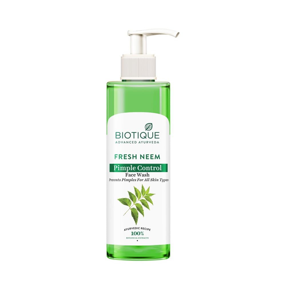 Biotique Fresh Neem Pimple Control Face Wash| Ayurvedic and Organically Pure| Prevents Pimples |100% Botanical Extracts| Suitable for All Skin Types | 200mL-picture-41