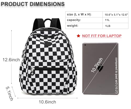 Image of Pealwel Mini Backpack Purse for Women,Small Nylon backpacks for Ladies Backpacks Women Anti Theft Travel Bag (White&Black)