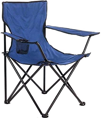 GREATOOL Silla Plegable de Camping de Acero, Silla de Acampada Plegable, Ideal para Camping o Pesca, Estructura de Acero Resistente y Asiento de Lona Impermeable (Azul Marino, 1 Unidad) Cover