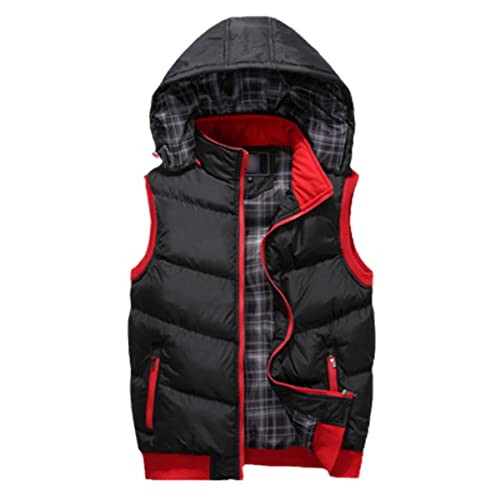 Gilet sans manches homme noir L en coton épais pour le printemps et l'hiver