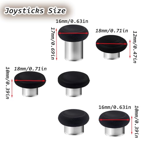 Image of 6 in 1 Metal Magnetic Thumbsticks for Xbox Elite Series 2 Controller,Black | Elite Series 2 Controller Thumbsticks,Swappable Analog Stick Joysticks for Xbox Elite Series 2 /Elite Series 2 Core Controller