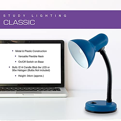 Classic 35W Flexi Desk Lamp with Adjustable Neck - Midnight Blue - Image 2