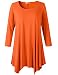 LARACE Women Plus Size 3/4 Sleeve Tunic Tops Loose Basic Shirt(2X, Orange)