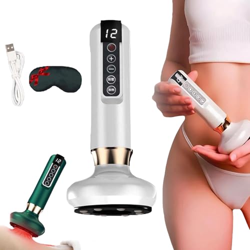 Glowfit Cellulite Massager, Milow Cellulite Massager with 12 Suction, Rechargeable Cordless Milow Glow Fit Massage Tool for Body Sculpting HIPS,Abdomen,Waist,Arms & Legs (White - No Oil)