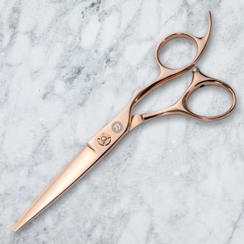 Saki Shears Natsukashii Rose Gold Hair Cutting Scissors - Titanium Gold Polished Finish - Sharp Cutting Blades Crafted From Japanese Steel #TOP1