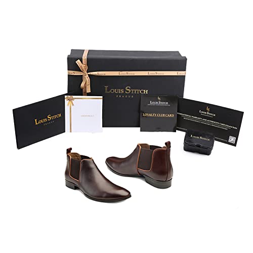 Image of LOUIS STITCH Men's Demesure Unerobe Italian Handmade Genuine Leather Formal Boots Shoes