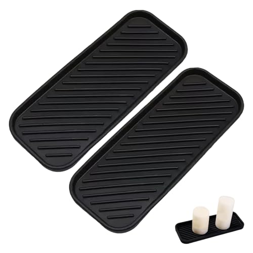 2 Pièces Porte Éponge Évier Cuisine Silicone - 23x9cm Grand Organisateur Évier Antidérapant & Résistant à la Chaleur, Repose Éponge & Distributeur...