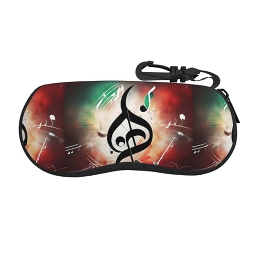 SHuWeiD Music Notes - Funda protectora flexible ultraligera para gafas, joyas, cosméticos, color negro, talla única, Negro, One Size