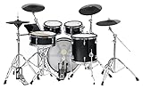 XDrum DD-670 - Batería electrónica drum kit con hi-hat real y cascos de madera - caja de 14' y pedal de 20' - 720 musical sonidos, 20 presets y 20 kits de usuario - hardware incluido - Brillo negro