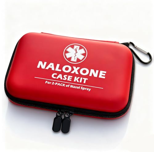 TINNALART Red Protective Naloxone Carry Case