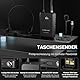 Phenyx Pro 4-Kanal-Drahtlos-Mikrofon-System, UHF Auto Scan Cordless Mic Set, 4 Bodypacks mit Headsets/Lapel Mics, 4x40 Frequenzen, 328ft Reichweite, Mikrofon für Kirche, DJ, Meeting (PTU-7000-4B)