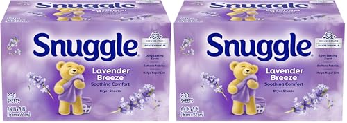 Snuggle Fabric Softener Dryer Sheets, Lavender Breeze Soothing Comfort, 230 Ct,Long-Lasting Clean Scent, Softens Fabric,Reduces Static, Fights Wrinkles, Helps Repel Lint & Pet Hair,HE Safe,(Pack of 2)