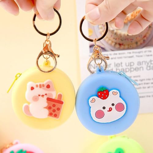 New Women Silicone Coin Purse Cartoon Animal Round Shape Coin Wallet Headset Bag Clutch Change Purse Wallet4