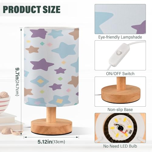 Lampara de mesa infantil con estrellas coloridas miniatura 3