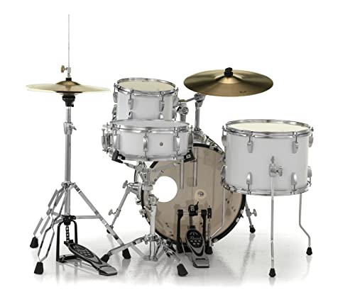Image of Pearl Roadshow Drum Set 4-Piece Complete Kit with Cymbals and Stands Pure White (RS584C /C33)