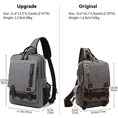 Image of mygreen Canvas Cross Body Messenger Bag Shoulder Sling Backpack Travel Rucksack