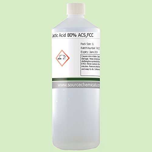 Lactic Acid 80% 1 Litre (1L) Food Grade Acne/Facial/Home Brew Inc...