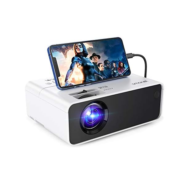Movie Projector, SMONET 1080P HD Projector 7500L Home Projector Video TV Projector Mini Portable LED Projector Outdoor Indoor Wall Compatible with TV Stick Laptops PC PS5 HDMI USB