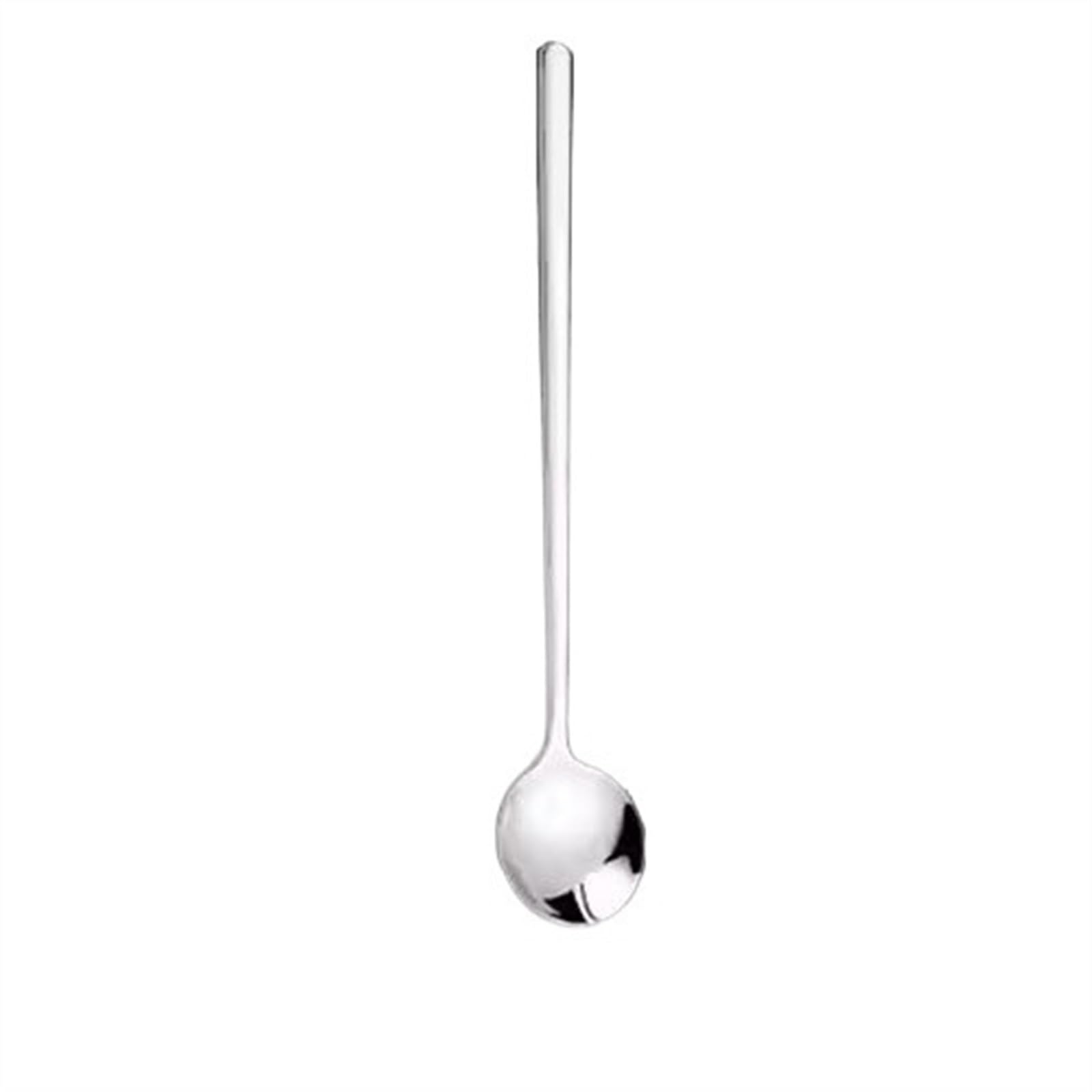 Cuchara De Mango Largo De Acero Inoxidable 304, Cuchara Pequeña For Revolver Café Exquisita For El Hogar, Cuchara De Postre De Aspecto Alto(Silver)