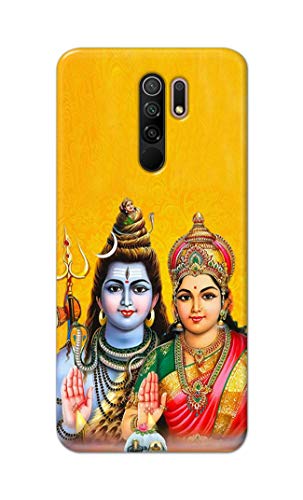 Image of PRINTFIDAA Lord Shiva Parvati Yellow Background Printed Designer Hard Back Case Cover for Xiaomi Redmi 9 Prime /Xiaomi Poco M2 / Xiaomi Poco M2 Reloaded -(TI) MVN1008