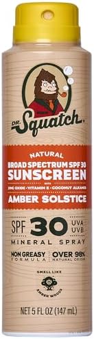 Amazon.com: Dr Squatch Men’s Sunscreen Spray – Mineral Sunscreen for ...