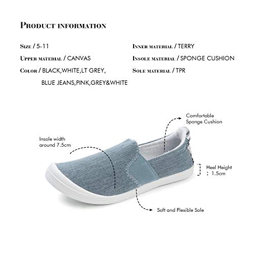 Image of FUNKYMONKEY Slip-On Canvas Sneakers for Women, Comfortable Lightweight Lace-Up Flat Casual Tennis Shoes Breathable Walking Shoes for Everyday Wear