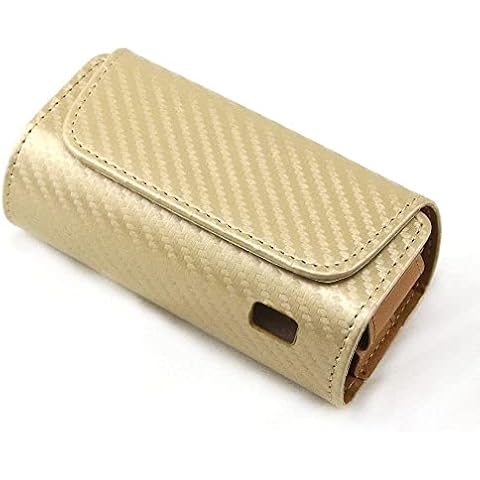 Compatible with IQOS 3 or IQOS 3 Duo Case PU Leather Protective Case with Cover and Lanyard (Gold) Cover