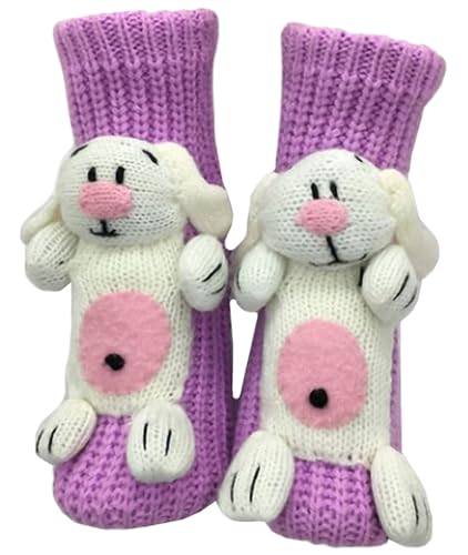 Image of Women's Non-slip Household Floor Socks Knit Casual Animals Slippers Socks Christmas Stockings Decor