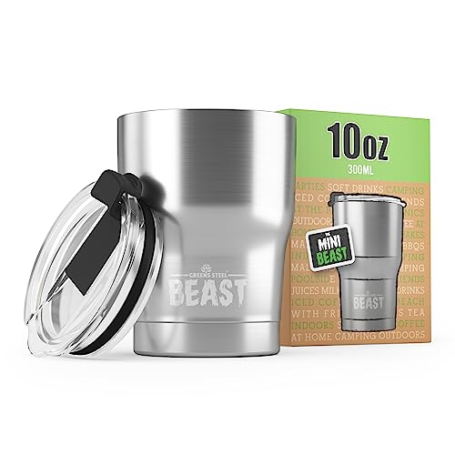 Image of Greens Steel BEAST Thermos Coffee To Go - 300 ml I Silver I Stainless Steel Thermal Mug Reusable I Double Wall Vacuum Travel Mug I for Cold or Hot Coffee