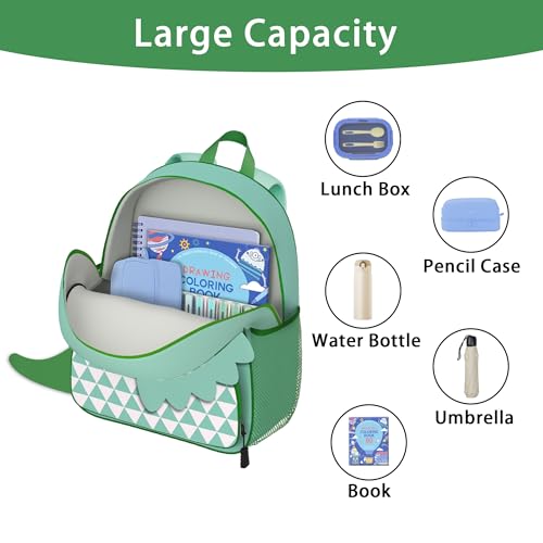 Image of Dinosaur Toddler Backpack for Little Kids Water Resistance Kindergarten Preschool Bags Children Schoolbag Cute 3D Animal Cartoon Backpacks Gifts for Baby Boys Girls