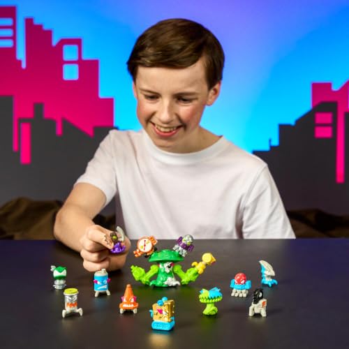 Image of MrBeast Lab Swarms MEGA-TECH Series 14 Pack, Mushdoom | Includes 13 Micro Beasts and 1 MEGA Swarm; snap up to 4 Micro Beasts onto the MEGA frame for action figures